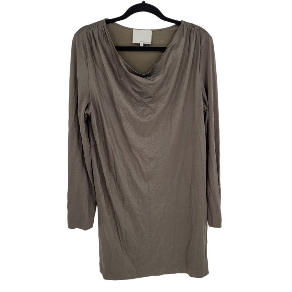 3 1 Phillip Lim women Large Olive Army Green long sleeve fitted scoop neck dress